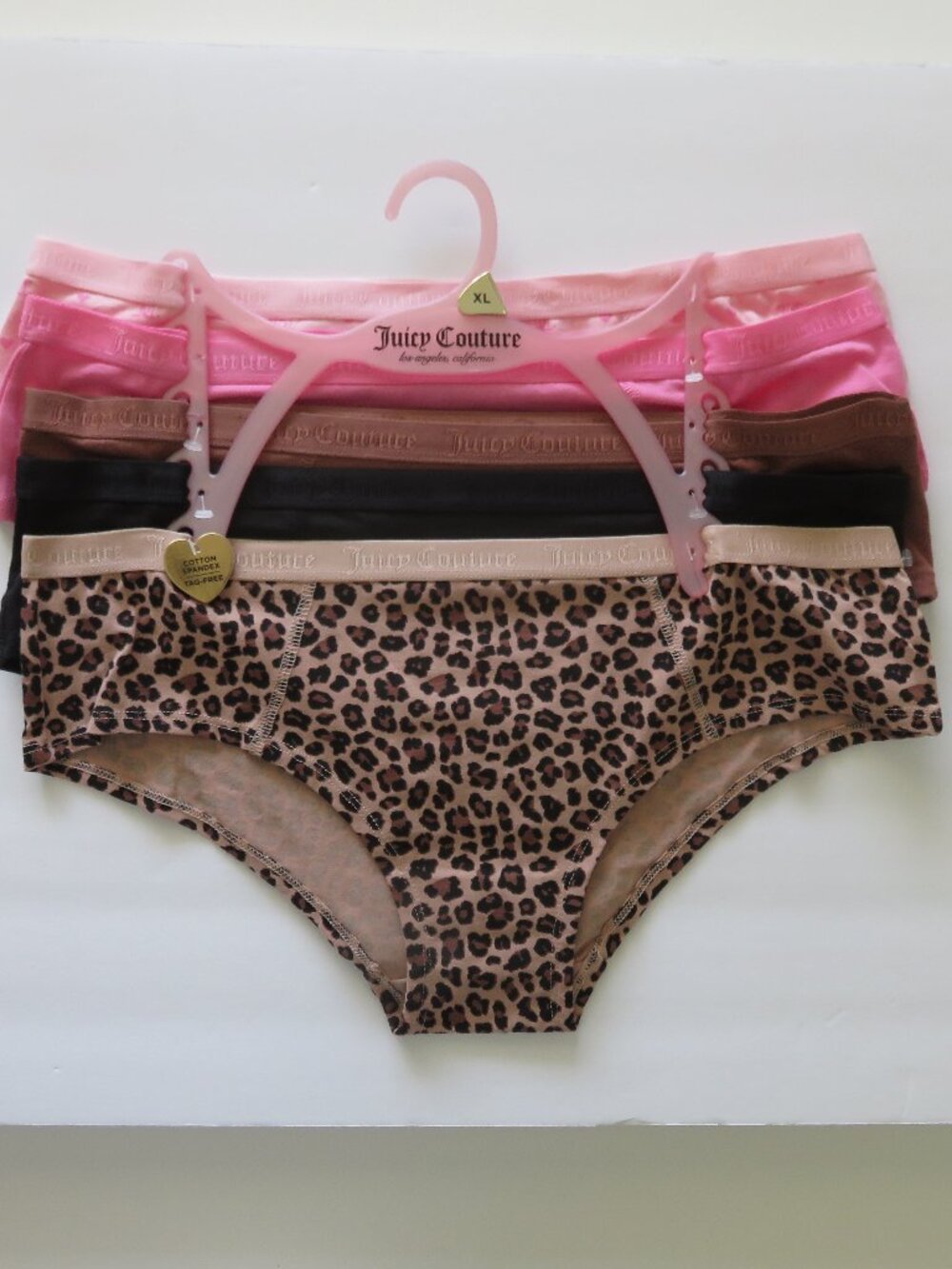 (#138) Juicy Couture 5-Pack Cheeky Hipster Cotton Spandex Panties Size XL